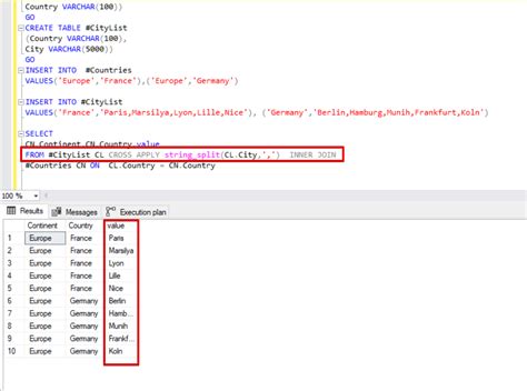 how to use split function in sql select query