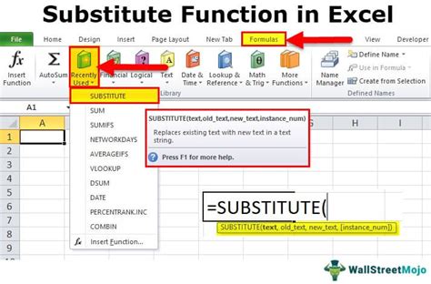 how to use substitute function in excel example