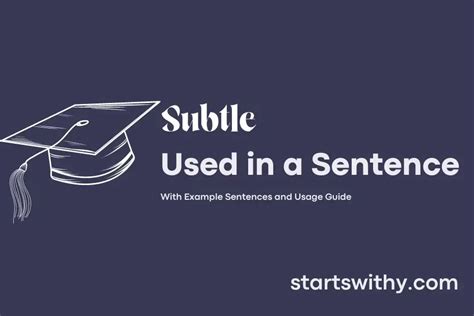 how to use subtle in a sentence