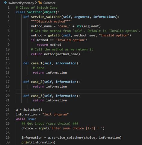 how to use switch case in python w3schools