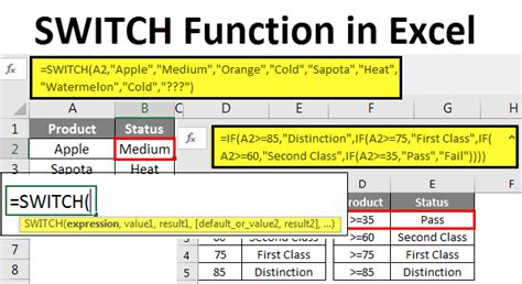 how to use switch in excel