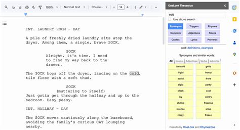 how to use synonyms in google docs