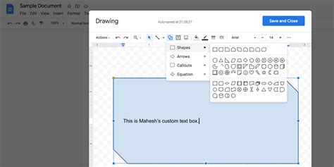 how to use text box in google docs