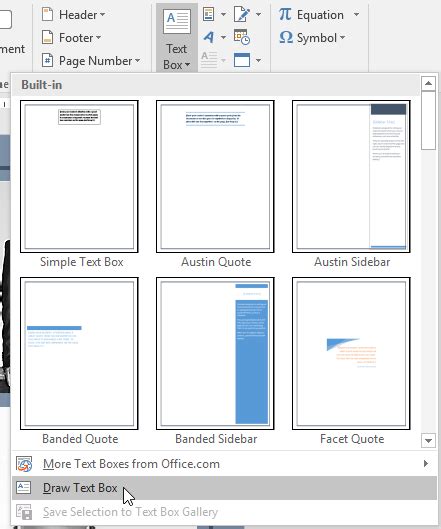 how to use text box in word