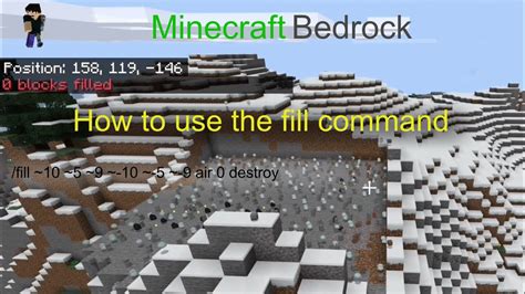 How To Use The Fill Command In Minecraft Bedrock Switch