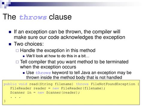 How To Use Throws Method