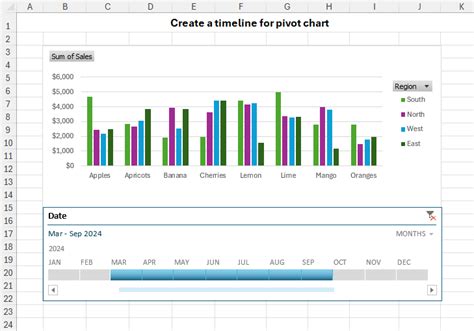 how to use timeline in excel without pivot table
