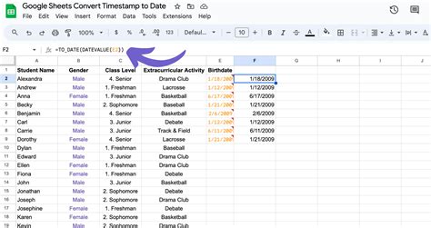 how to use timestamp in google sheets