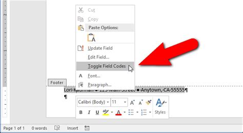 How To Use Toggle Field Codes In Word