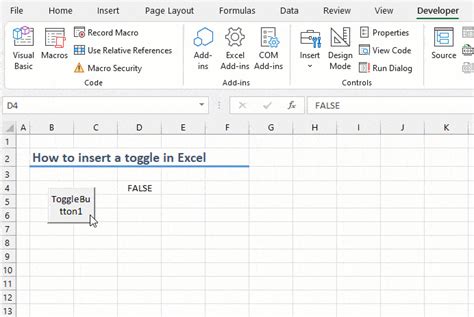 how to use toggle function in excel