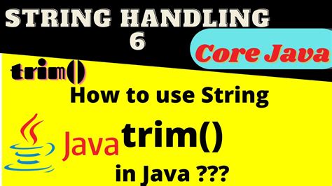 How To Use Trim In Java