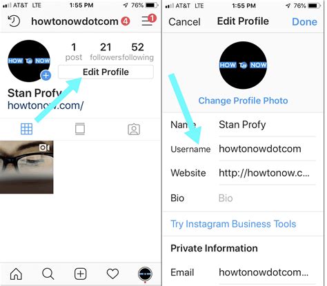 how to use username in instagram