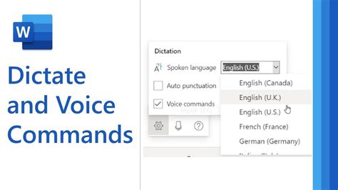 how to use voice command in microsoft word