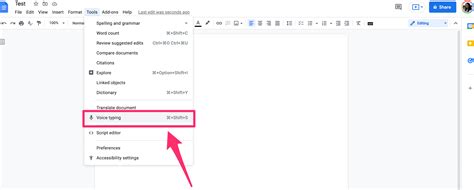 how to use voice control on google docs