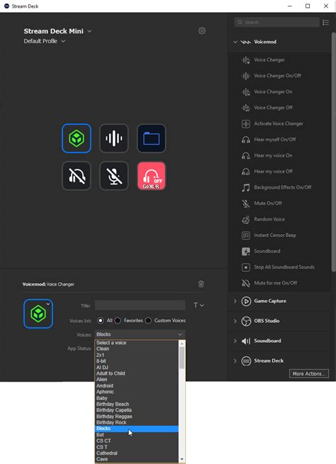 how to use voicemod with stream deck
