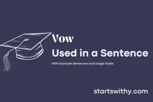 how to use vow in a sentence