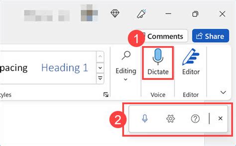 how to use windows speech recognition in word