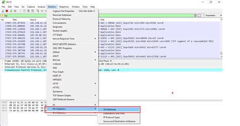 how to use wireshark to pull ips
