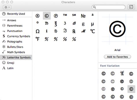 how to view character map on mac
