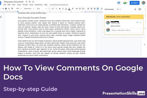 how to view comments on docs mobile