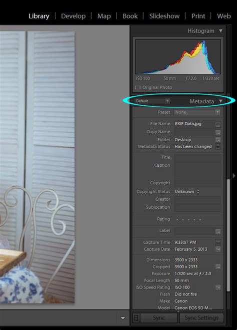 how to view exif data in lightroom