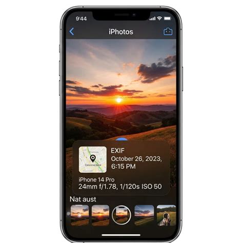 how to view exif data on iphone
