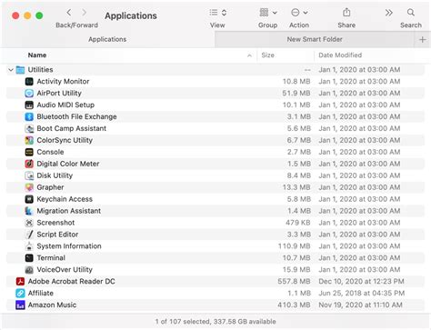 how to view installed programs on mac
