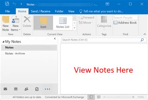 how to view notes folder in outlook