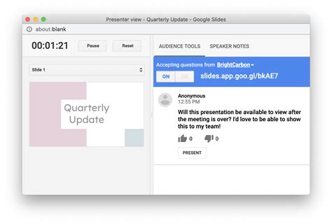 how to view presenter notes in google slides on iphone