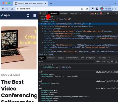 how to view the html of a website in chrome