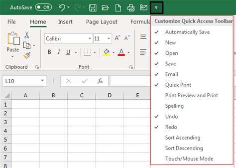 how to view top bar in excel