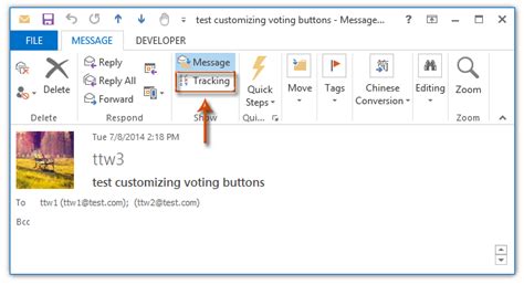 how to view tracking on outlook voting