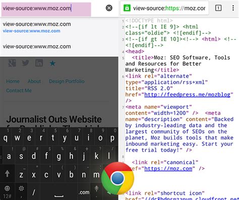 how to view website source code on android