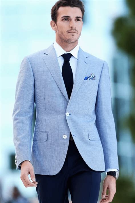 how to wear a light blue sport coat