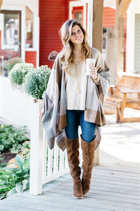 How To Wear a Poncho Shawl Pair It With Neutrals & Suede OTK Boots