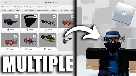 how to wear multiple face items on roblox mobile