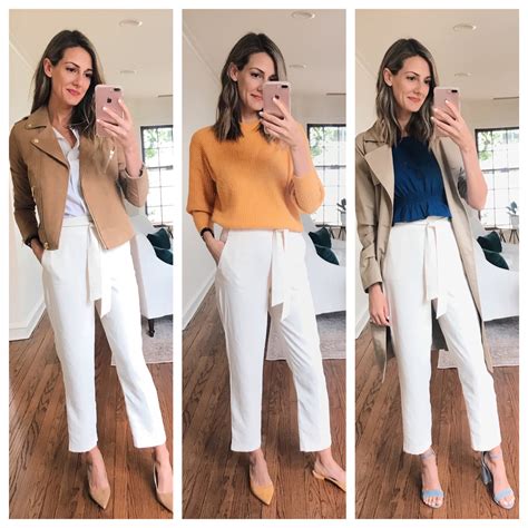 how to wear white pants to work