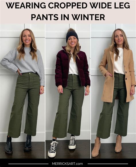 how to wear wide leg cropped trousers in winter