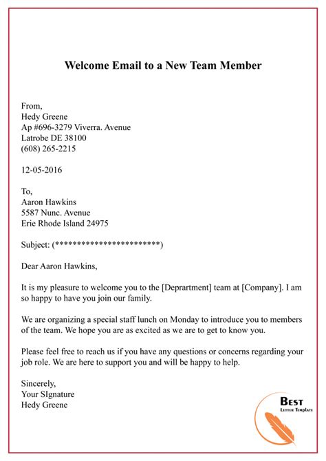 how to welcome new members in a group via email