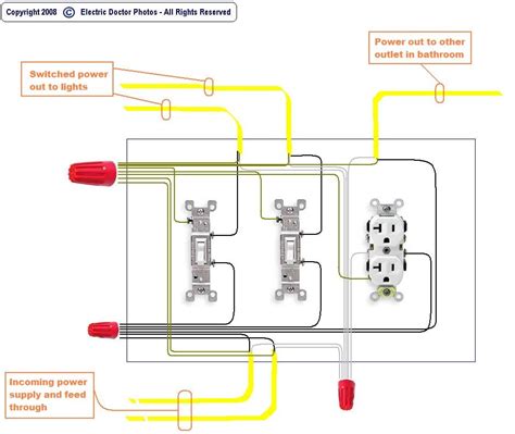 how to wire a double light switch and outlet in same box
