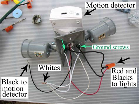 how to wire flood lights with motion sensor