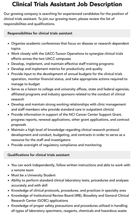 how to work as a clinical research assistant