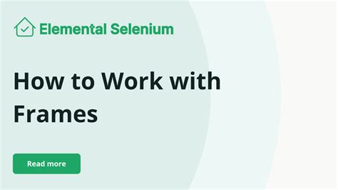 How To Work With Frames In Selenium