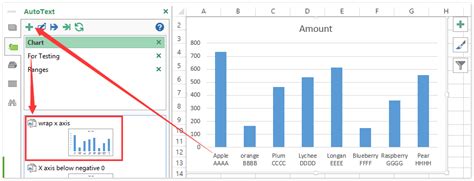 how to wrap text in excel chart x axis