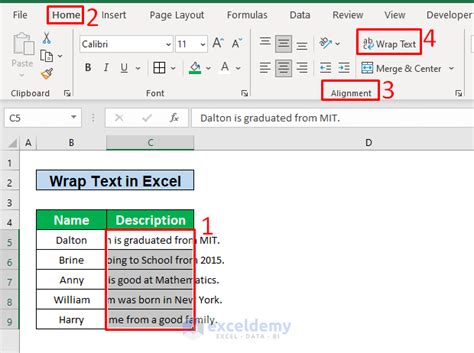 how to wrap text in excel pivot table