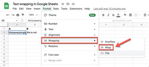how to wrap text in google sheets on iphone