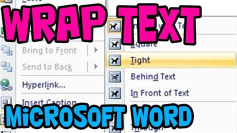 how to wrap text in word 2016