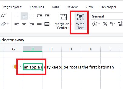 how to wrap text on google excel