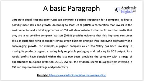 how to write a basic paragraph in english