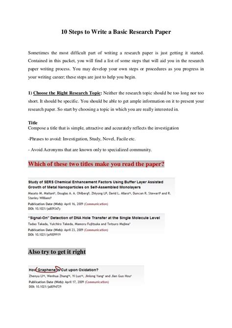 how to write a basic research paper